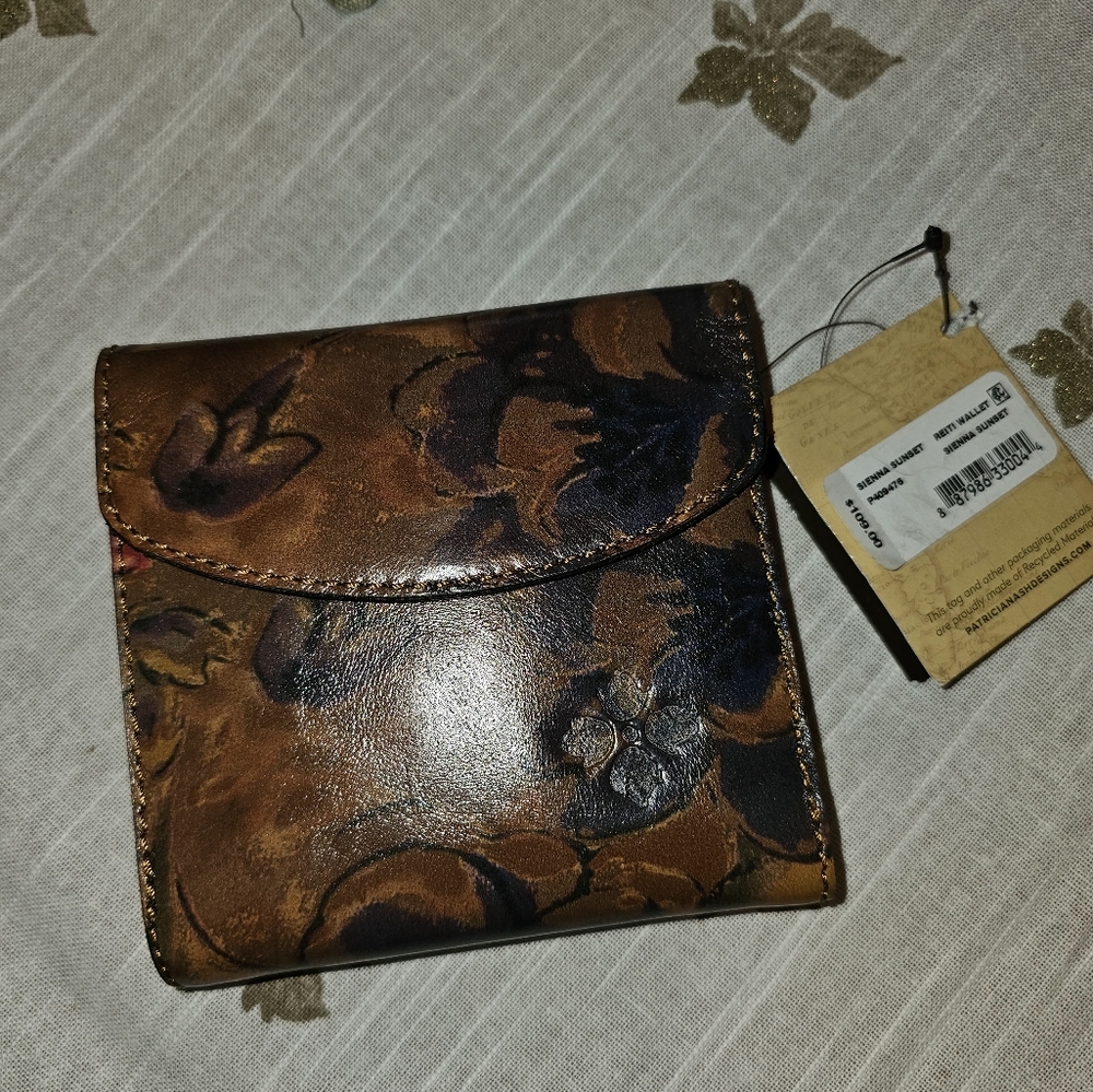 Patricia Nash Reiti Sienna Sunset Genuine Leather Wallet New with tag